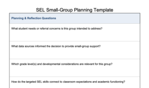 SEL Small-Group Planning Template